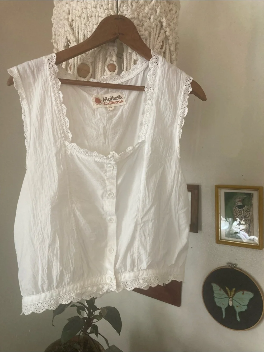 Mollusk Helena sleeveless white top tank shirt white size Medium - Picture 6 of 8